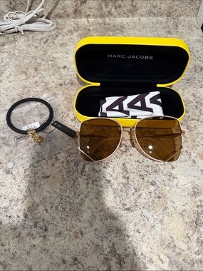 Marc Jacobs Gold Frame Sunglasses with Brown Lenses